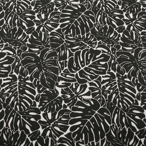 Штапель вискозный (черно-белые листья в листьях) (008060) 
