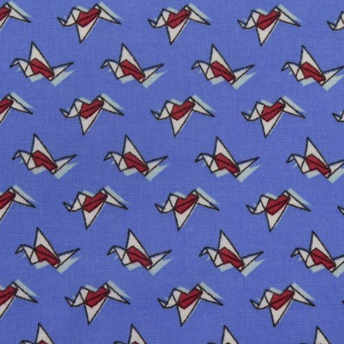 Ситец хлопковый (оригами на голубом) (008278)