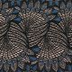 Кружево эластичное, черный-синий, перья, 16 см (008162)