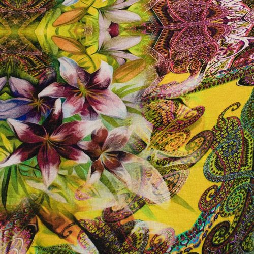 Трикотаж вискозный (орхидеи на желтом) (005148) Трикотаж вискозный (орхидеи на желтом) (005148)
