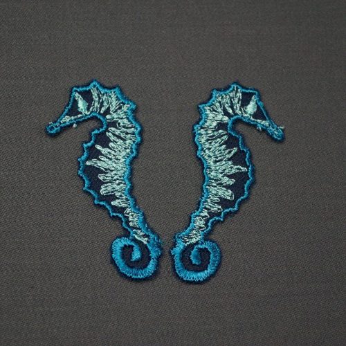 Аппликация (морской конек, голубой) (003988)