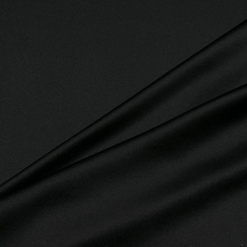 Атлас стрейч шелковый (черный, плотный) (006920)