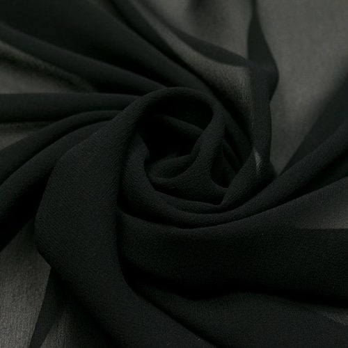 Жоржет шелковый (черный) (006967)