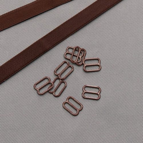 Регулятор металлический для бюстгальтера, 12 мм, шоколадный (008336)