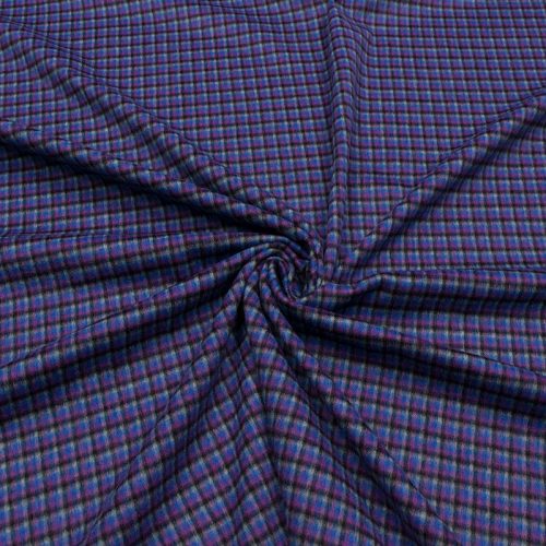 Фланель шерстяная (синий с цикламеном, клетка) (006062)