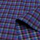 Фланель шерстяная (синий с цикламеном, клетка) (006062)