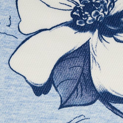 Твил вискозный (зарисовки цветов на голубом) (008401)