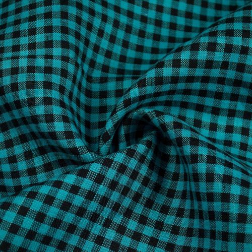 Лен (бирюзово-черная клетка) (003073)