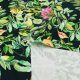Рогожка хлопковая (акварельный сад на черном) (005366)