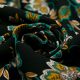 Штапель вискозный (бирюзовые цветы на черном) (007270)