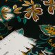Штапель вискозный (бирюзовые цветы на черном) (007270)