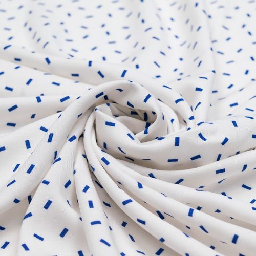 Вискоза плательная (синий рубчик на молочном) (007438)