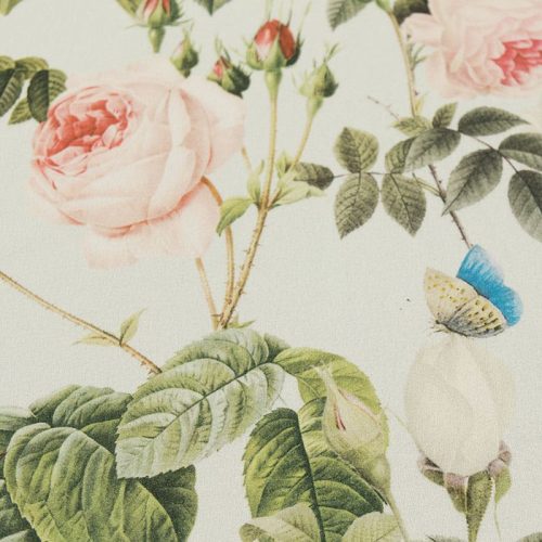 Жоржет шелковый (розовый сад на молочном) (005667)