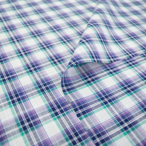 Поплин сорочечный (фиолетово-зеленая клетка, 06) (004330)