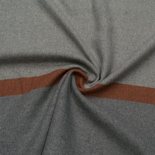 Драп пальтовый именной, купон (серый с оранжевым) (007543)