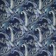 Марлевка шерстяная (акварельные пейсли на синем) (007605)