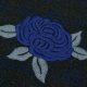 Драп пальтовый с вышивкой (синие розы) (007637)