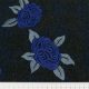 Драп пальтовый с вышивкой (синие розы) (007637)