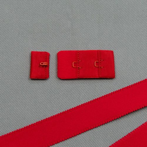 Застежка крючки и петли, 22 мм, 1 ряд, красный (008780)