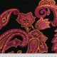 Плательная шерсть с вышивкой (бордовые пейсли на черном) (006073)