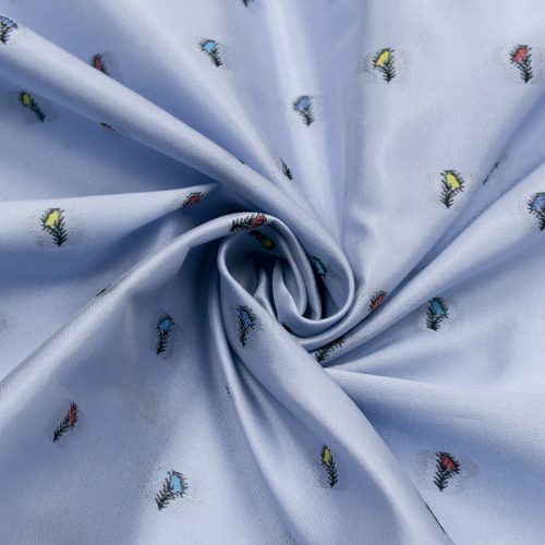 Тафта шелковая (разноцветики на голубом) (009032)