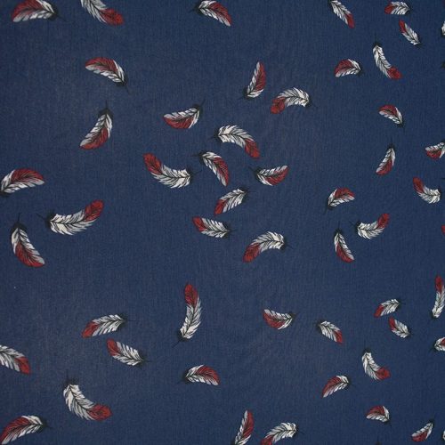 Трикотаж (перья на синем, тонкий) (006099)