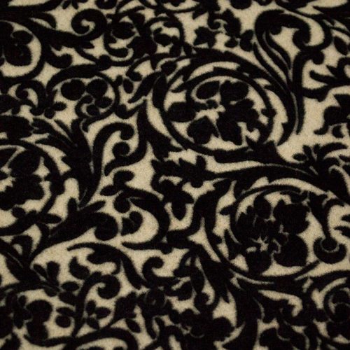 Драп шерстяной (бежевый, черный флок) (003577)