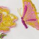 Вышивка на сетке (бабочки в цветениях, день) (009184)