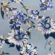 Атлас шелковый (сияюще-голубые цветы) (009212)