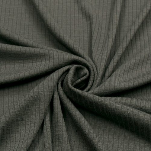 Трикотаж вязаный «лапша» (серый хаки) (009546)