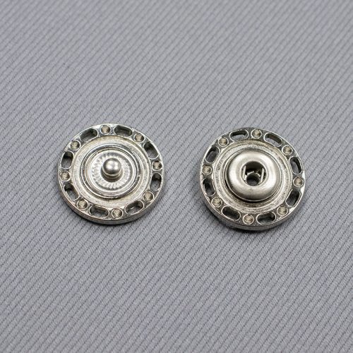 Кнопка пришивная, металл 21 мм, никель (009724)