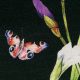 Трикотаж хлопковый с шерстью (цветочки-светлячки на черном) (009832)