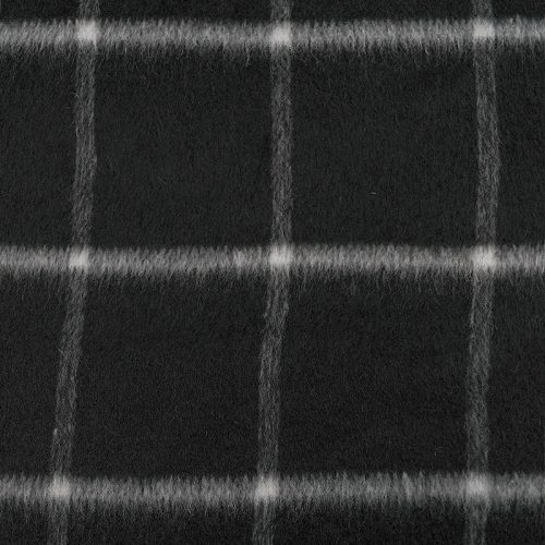 Драп пальтовый с ворсом (клетка на черном) (010030)