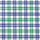 Ситец хлопковый (сине-зеленая клеточка на белом) (010063)