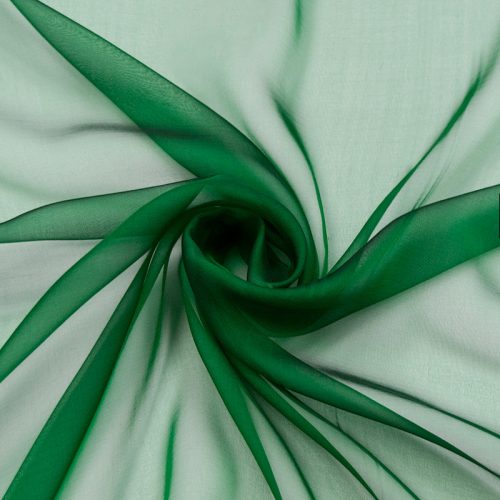 Шифон шелковый Hermes, шанжан (загадочно-зеленый) (010252)