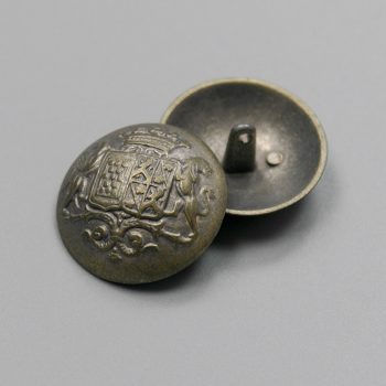 Пуговица металлическая, 27 мм (герб, состаренная латунь) (010154)