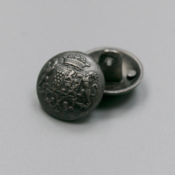 Пуговица металлическая, 15 мм (герб, темное серебро) (010155)