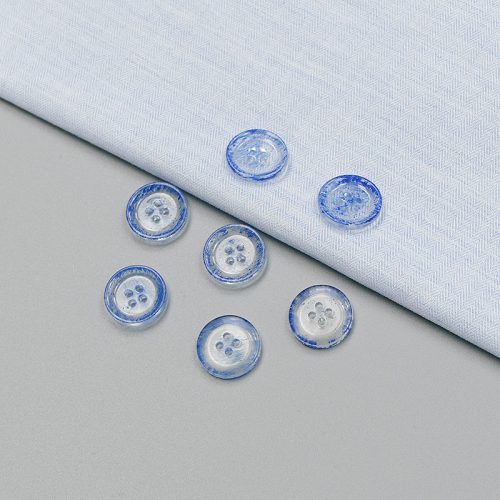 Пуговицы пластиковые, голубые брызги, 15 мм (010347)