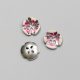 Пуговицы металлические, розовый цветок, эмаль, 15 мм (010368)