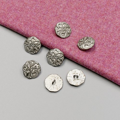 Пуговицы металлические, состаренное серебро, вензель, 20 мм (010371)