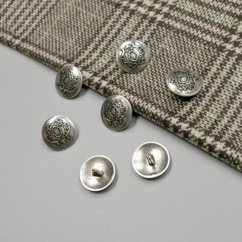 Пуговицы металлические, герб-вензель, состаренное серебро, 20 мм (010389)
