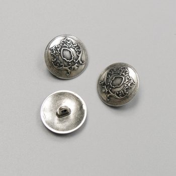 Пуговицы металлические, герб-вензель, состаренное серебро, 20 мм (010389)