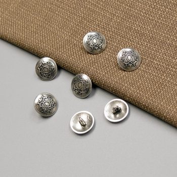 Пуговицы металлические, герб-вензель, состаренное серебро, 15 мм (010390)