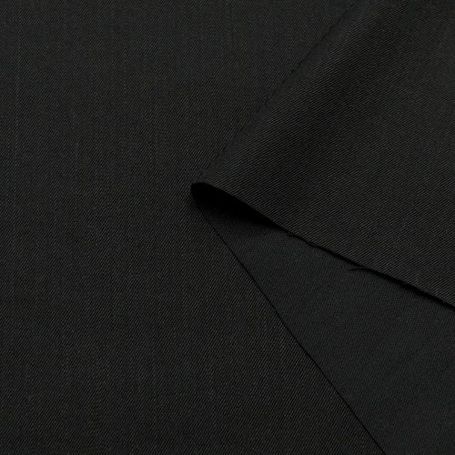 Шерсть костюмная, стрейч (черная диагональ) (010742)