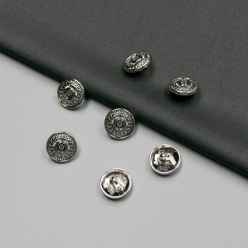 Пуговица металлическая, на ножке, 15 мм (серебро) (008767)