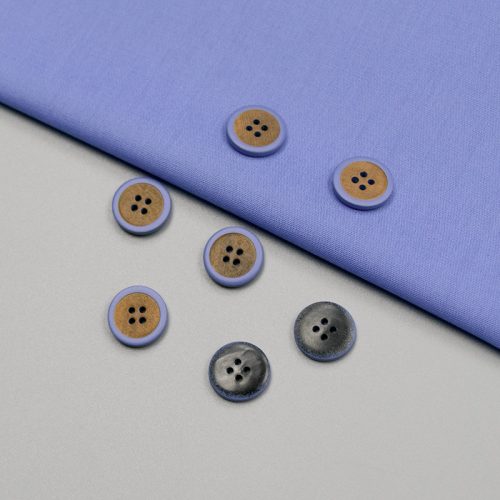 Пуговицы пластиковые, 13 мм, бежевый с синим (010629)