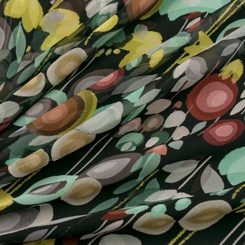 Шифон шелковый (яркая ночь) (010836)