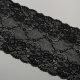 Кружево эластичное, черный, цветочный дизайн 01, 17 см (010881)