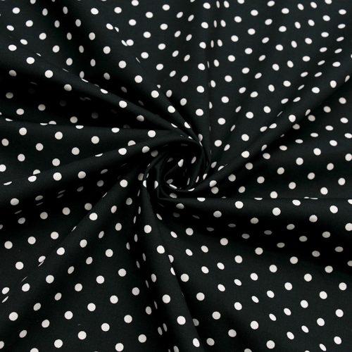 Поплин-стрейч хлопковый (белый горошек) (010919) Поплин-стрейч хлопковый (белый горошек) (010919)