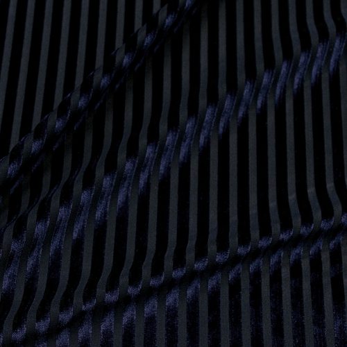 Бархат-стрейч деворе (темно-синие вертикали) (010934)